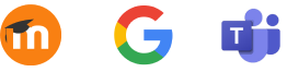 Logos Moodle, Google Workplace y Microsoft Teams